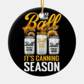 ボールを取る缶詰シーズンガーデニング庭師 セラミックオーナメント (正面)