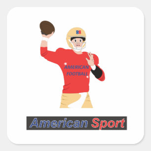 ボールを手にして動作するサッカー選手 スクエアシール