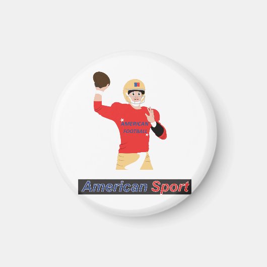 ボールを手にして動作するサッカー選手 マグネット (正面)