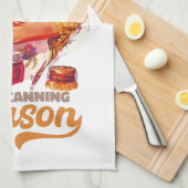 ボールを手に入れ、缶詰の季節に、瓶を手に入れる キッチンタオル (四つ折り)