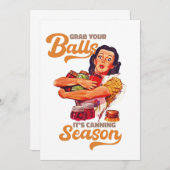 ボールを手に入れ、缶詰の季節に、瓶を手に入れる 招待状 (正面/裏面)