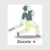 ボールを打った野球選手 シール (シート)