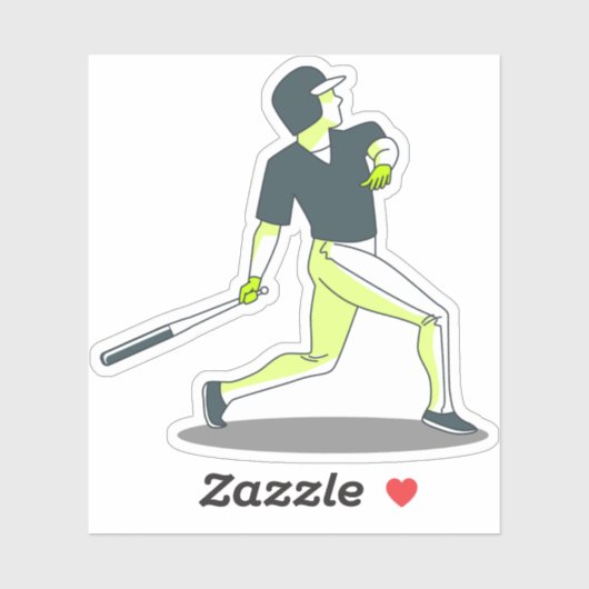 ボールを打った野球選手 シール (シート)