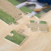 ボールを投げる準備をする野球ピッチャー ジグソーパズル (側面)