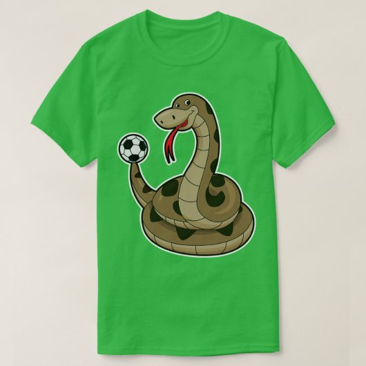 ボールを持ったプレーヤーとしてのヘビ Tシャツ (デザイン正面)