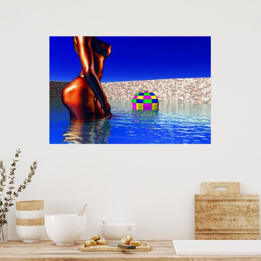 ボールを持った人 ポスター (キッチン)