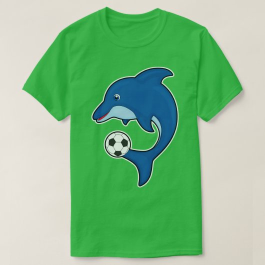 ボールを持つプレーヤーとしてのイルカ Tシャツ (デザイン正面)