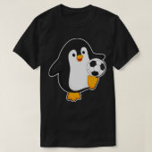 ボールを持つプレーヤーとしてのペンギン Tシャツ (デザイン正面)