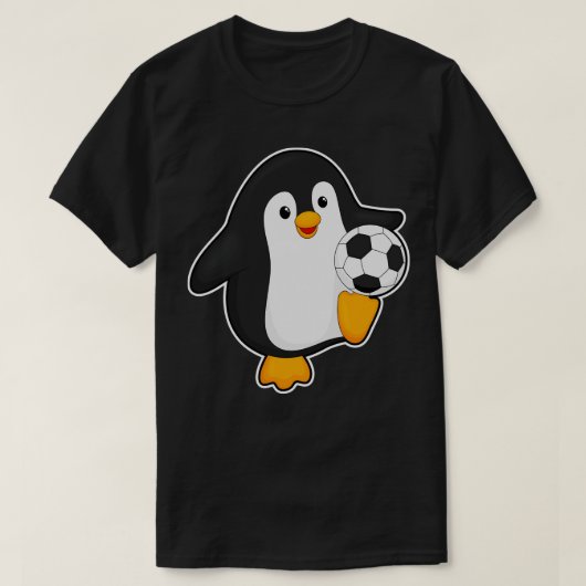 ボールを持つプレーヤーとしてのペンギン Tシャツ (デザイン正面)