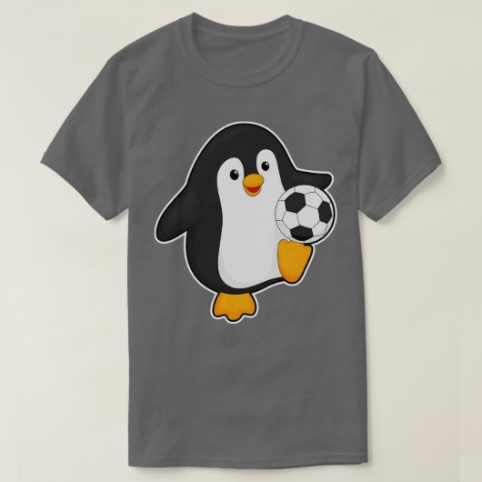 ボールを持つプレーヤーとしてのペンギン Tシャツ (デザイン正面)