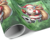 ボールを持つプレーヤーのためのサッカークリスマスをテーマにした ラッピングペーパー (ロールコーナー)