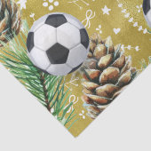 ボールを持つプレーヤーのためのサッカークリスマスをテーマにした 薄葉紙 (詳細)