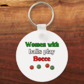 ボールを持つ遊女性 キーホルダー (正面)