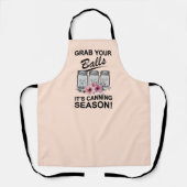 ボールを掴む缶詰シーズンのギャグおもしろいジョーク エプロン (正面)