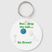 ボールを落とさないで…環境にやさしいことをしよう! キーホルダー (正面)