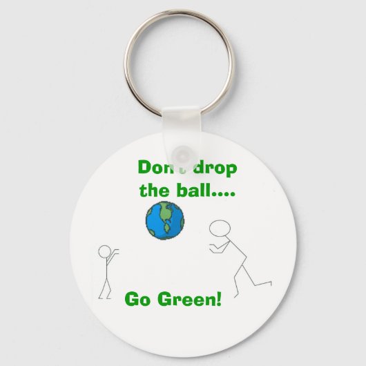 ボールを落とさないで…環境にやさしいことをしよう! キーホルダー (正面)