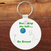 ボールを落とさないで…環境にやさしいことをしよう! キーホルダー (正面)