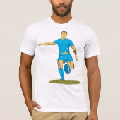 ボールを蹴るラグビー選手Tシャツ Tシャツ (正面)