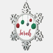 ボールオブヤーンクレフティホリデーネーム/文字 スノーフレークピューターオーナメント (右)