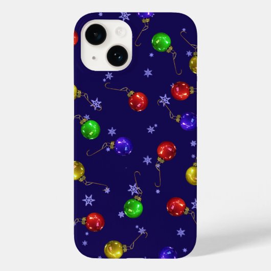 ボールオーナメントと雪 Case-Mate iPhoneケース (裏面)