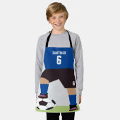 ボールカスタムカラーかわいいサッカーサッカー選手 エプロン (着用した状態)