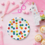 ボールカラフルパターン ペーパープレート (パーティー)