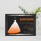 ボールガウンエレガントオレンジキンセアニェラ招待状 招待状 (スタンド正面)