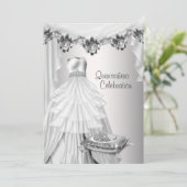 ボールガウンティアラホワイトローゼスプリンセスキンセアニェラ 招待状 (スタンド正面)