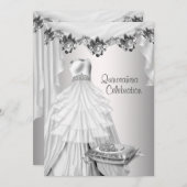 ボールガウンティアラホワイトローゼスプリンセスキンセアニェラ 招待状 (正面/裏面)