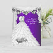 ボールガウンパーティードレスパープルバラキンセアニェラ 招待状 (スタンド正面)