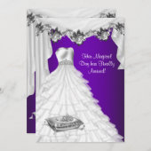 ボールガウンパーティードレスパープルバラキンセアニェラ 招待状 (正面/裏面)