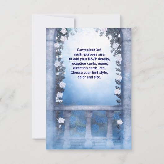 ボールガウン王室のネイビーブルーバラキンセアニェラRSVP 出欠カード (裏面)