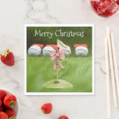 ボールゴルファーの多いゴルフのフラッグクリスマス スタンダードランチョンナプキン (インサイチュ)