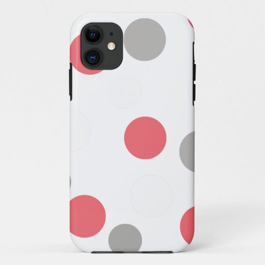 ボールサークル模様グレー白コーラルピンク Case-Mate iPhoneケース (裏面)