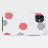 ボールサークル模様グレー白コーラルピンク Case-Mate iPhoneケース (裏面(横))