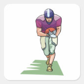 ボールスクエアステッカー付きサッカー選手 スクエアシール (正面)