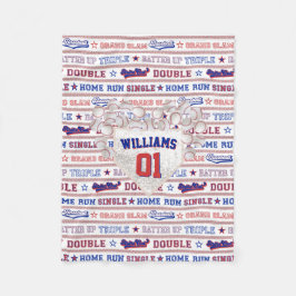 ボールステッチ – 野球 フリースブランケット