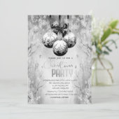 ボールスノーフレークスウィンターランドスケープクリスマスパーティー 招待状 (スタンド正面)