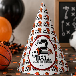 ボールスポーツが大好きな男の子のための2歳の誕生日パーティー パーティーハット