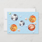 ボールスポーツの子供の誕生日 サンキューカード (裏面)