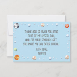 ボールスポーツの子供の誕生日 サンキューカード