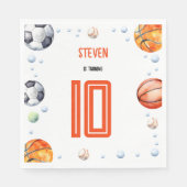 ボールスポーツ子供の誕生日 スタンダードランチョンナプキン (正面)