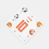 ボールスポーツ子供の誕生日 スタンダードランチョンナプキン (角)