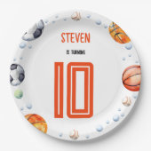 ボールスポーツ子供の誕生日 ペーパープレート (正面)