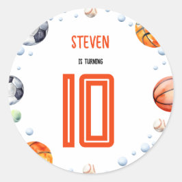 ボールスポーツ子供の誕生日 ラウンドシール
