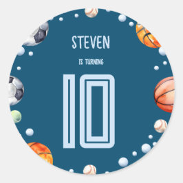 ボールスポーツ子供の誕生日 ラウンドシール