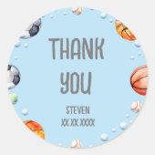 ボールスポーツ子供の誕生日 ラウンドシール (正面)