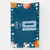 ボールスポーツ子供の誕生日 横断幕 (縦)