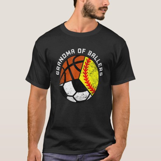 ボールズソフトボールおばあちゃんサッカーバスケットボールGr Tシャツ (正面)
