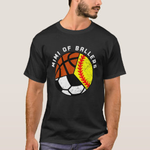 ボールズソフトボールサッカーバスケットボールMimiのMimi Tシャツ